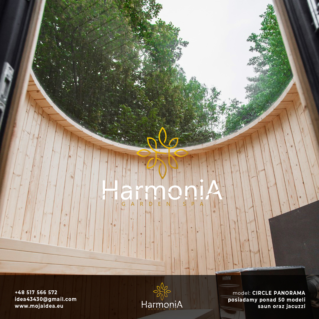 sauna ogrodowa, CIRCLE PANORAMA – szklany dach