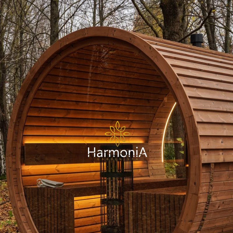 SAUNA OGRODOWA CIRCLE BECZKA FULLGLASS